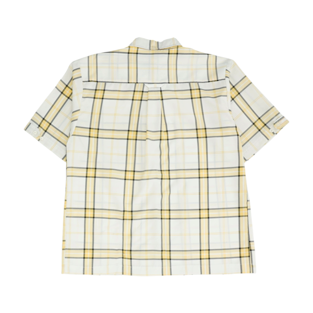 Yellow Plaid Short Sleeve Button Down