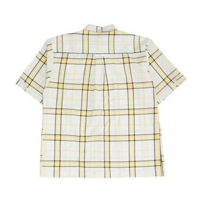 Yellow Plaid Short Sleeve Button Down