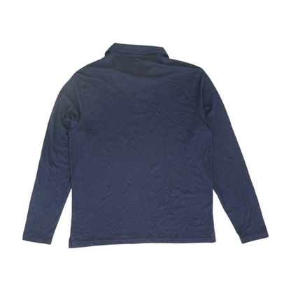 Saks Fifth Ave Navy Solid Long Sleeve Polo – Image 2