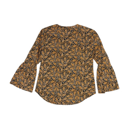 Orange Animal Long Sleeve Blouse