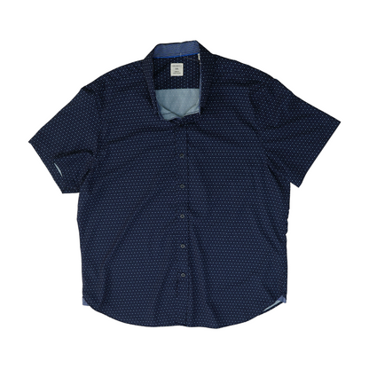 Navy Polka Dot Short Sleeve Button Down