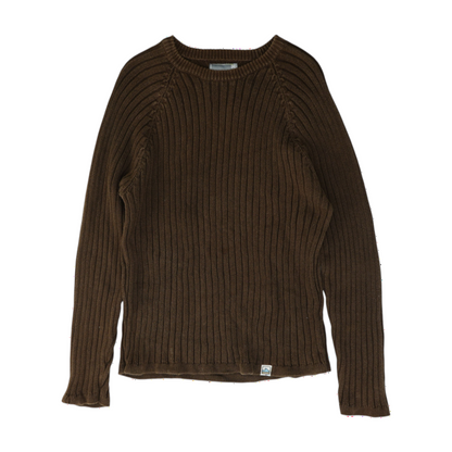 Brown Solid Pullover Sweater