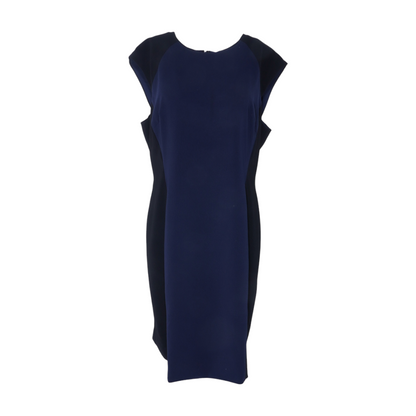 Navy Plus Color Block Midi Dress