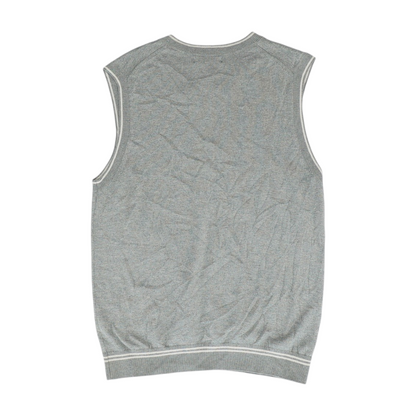Gray Solid Vest Sweater