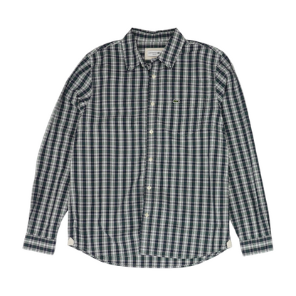 Green Plaid Long Sleeve Button Down