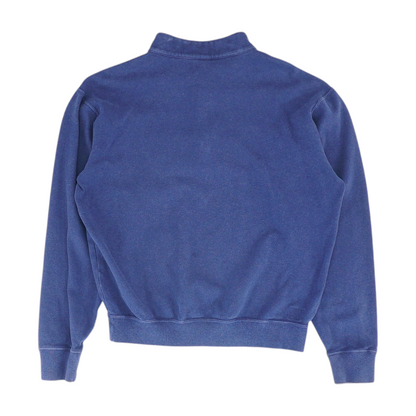 Blue Solid 1/4 Zip Pullover