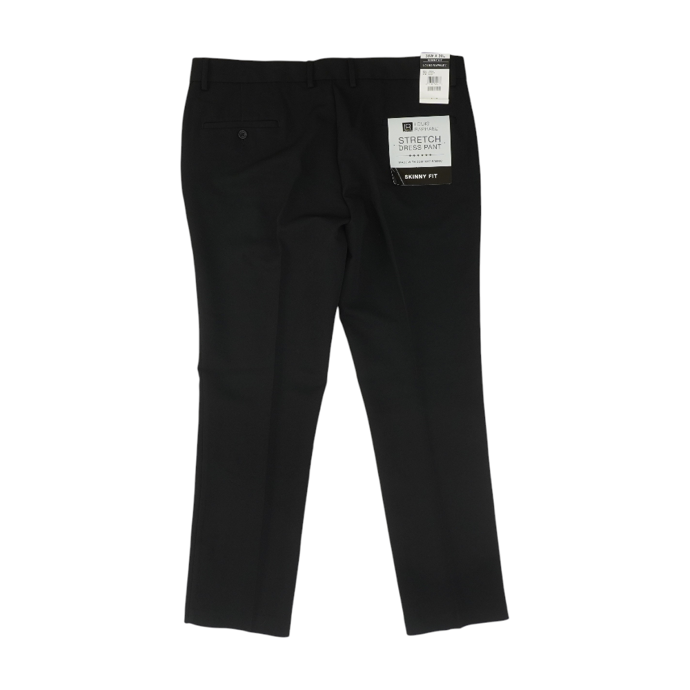 louis raphael skinny fit dress pants Louis Raphael Mens 34x30 Black Tailored Flat Front Skinny Fit Dress Pants
