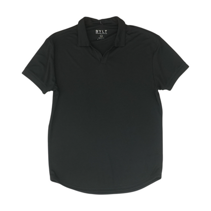 Black Solid Long Sleeve Polo