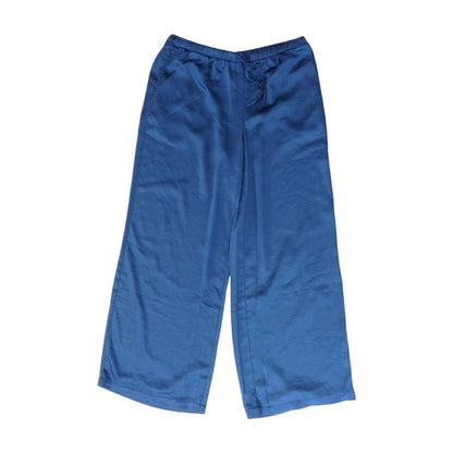Blue Solid Dress Pants