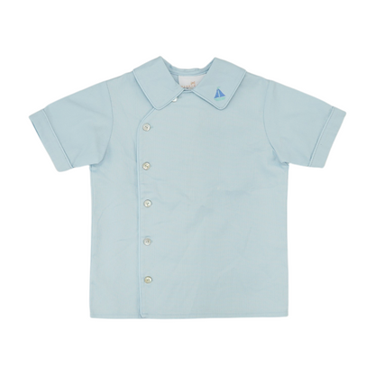 Blue Short Sleeve Button Down