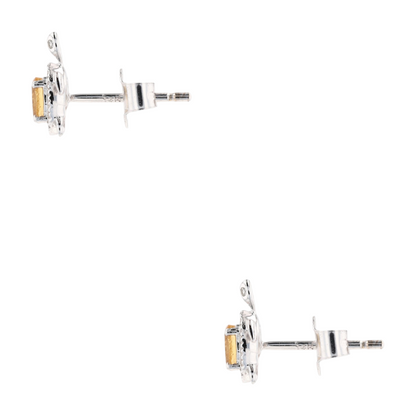 1/2 ctw 14K White Gold Citrine Stud Earrings
