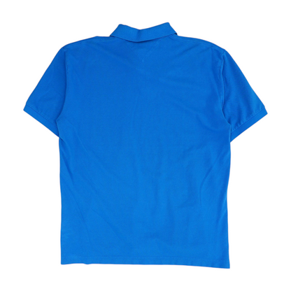 Blue Solid Short Sleeve Polo
