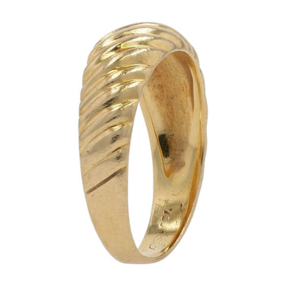 18K Gold Grooved Dome Cocktail Ring