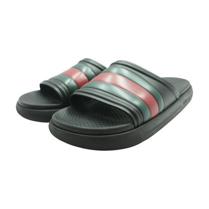 Black Web Slide Sandal