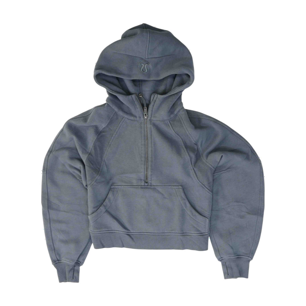 Gray Solid Hoodie Pullover