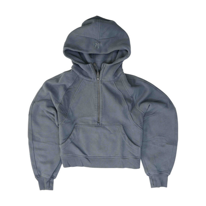 Gray Solid Hoodie Pullover