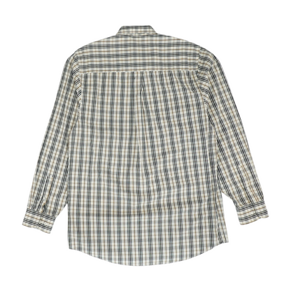 Beige Tall Plaid Long Sleeve Button Down