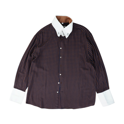 Brown Check Long Sleeve Button Down