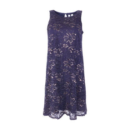 Navy Floral Midi Dress
