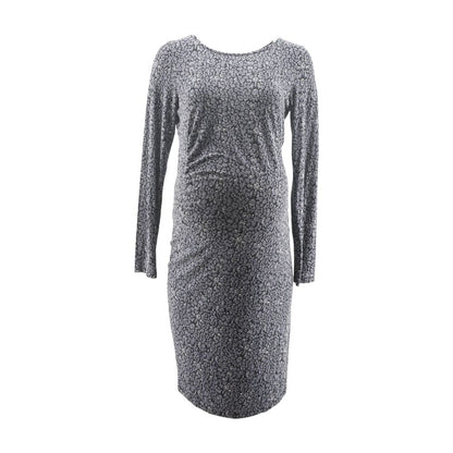 Black Graphic Midi Maternity Dress
