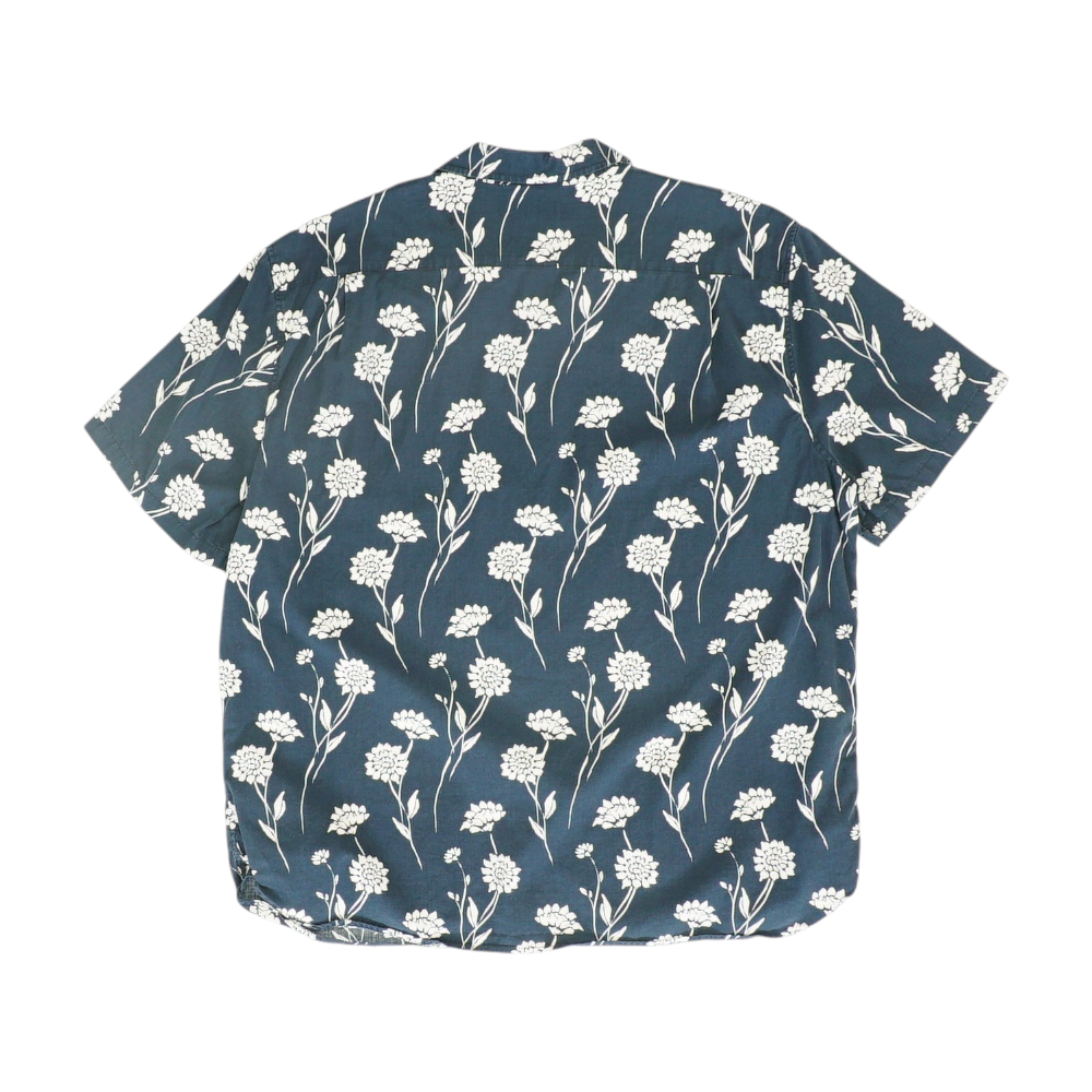 Navy Floral Short Sleeve Button Down