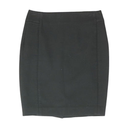 Black Solid Midi Skirt