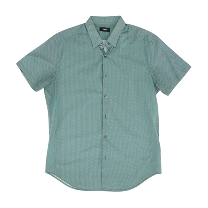 Green Polka Dot Short Sleeve Button Down