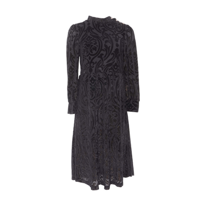 Black Petite Abstract Midi Dress