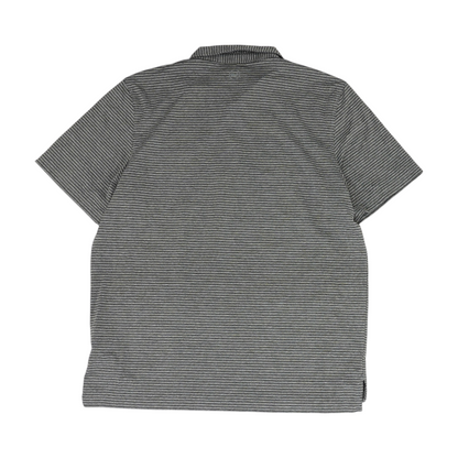 Gray Striped Short Sleeve Polo