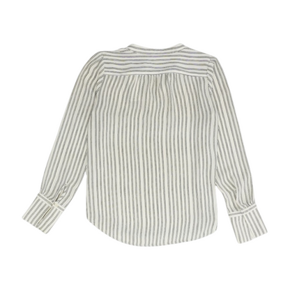 White Petite Striped Blouse