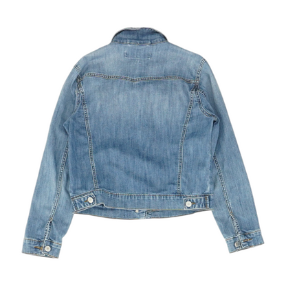 Blue Solid Denim Jacket