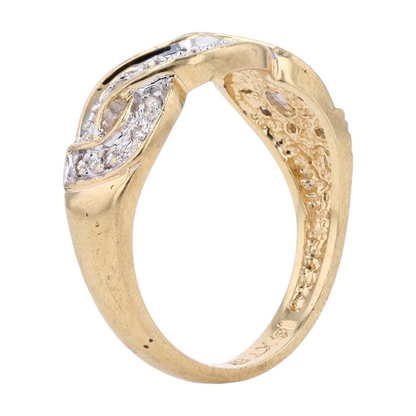 14K Two-Tone Gold Diamond Band Ring