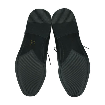 Black Leather Derby/oxford Dress Shoes