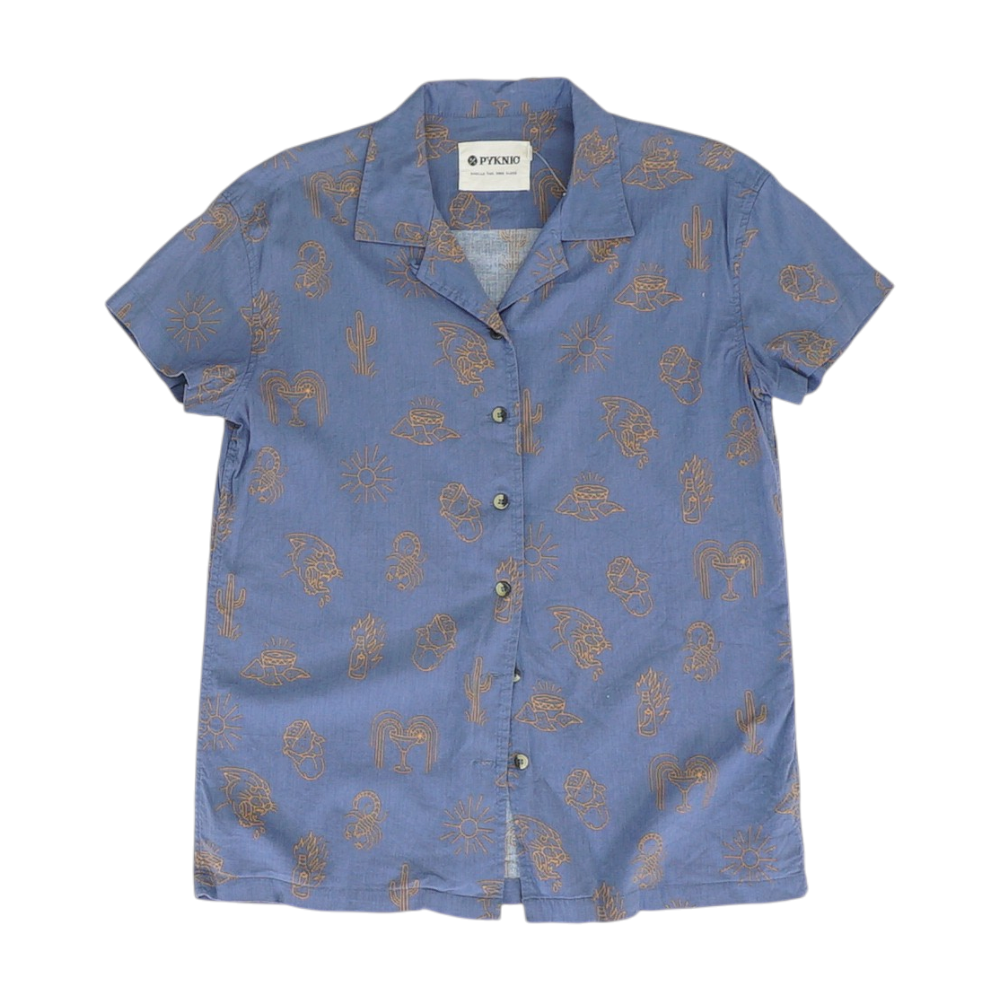 Blue Print Button Down