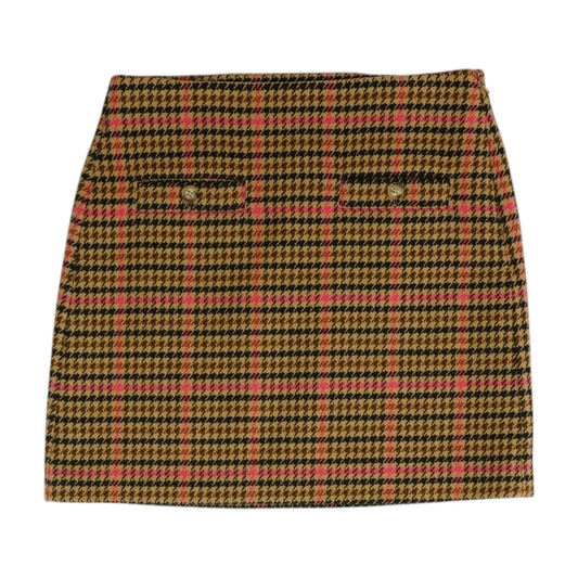 Brown Houndstooth Mini Skirt