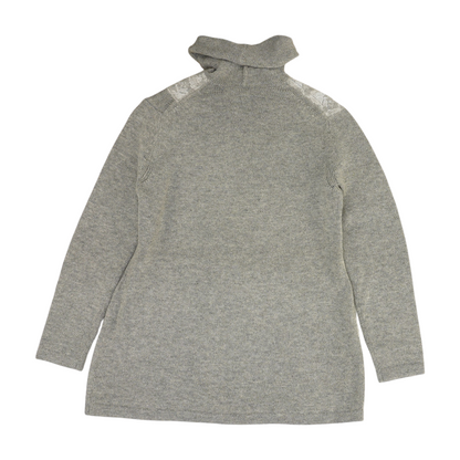 Gray Floral Pullover Sweater