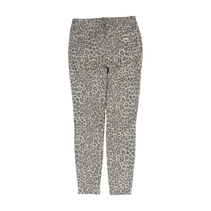 Gray Animal Print Five Pocket Pants