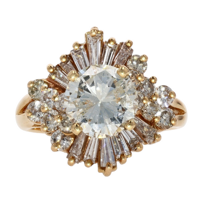 4 3/4 ctw 14K Yellow Gold Diamond Engagement Ring