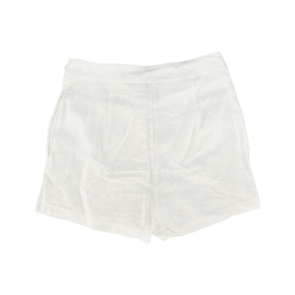 White Solid Khaki Shorts