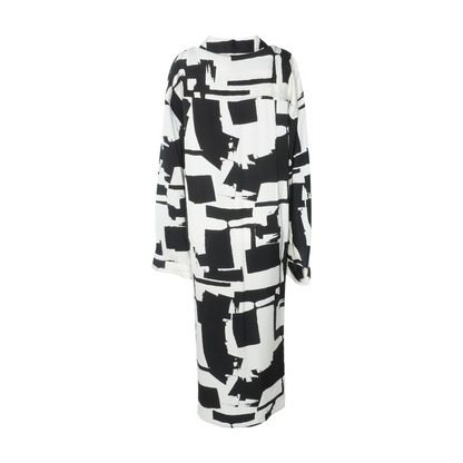 Black Abstract Midi Dress