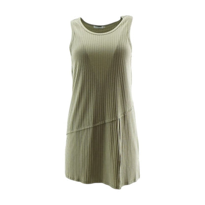 Green Solid Mini Dress