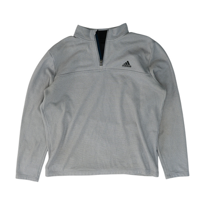 Gray Solid 1/4 Zip Pullover
