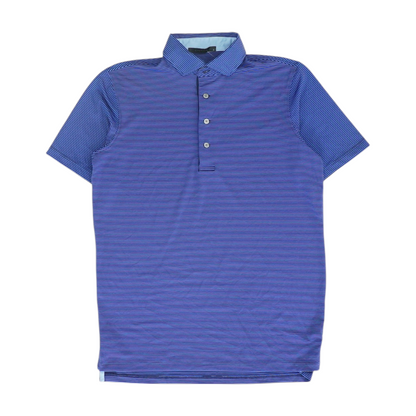 Blue Striped Short Sleeve Polo