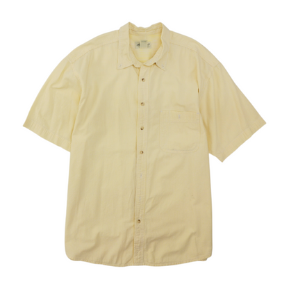 Yellow Striped Short Sleeve Button Down