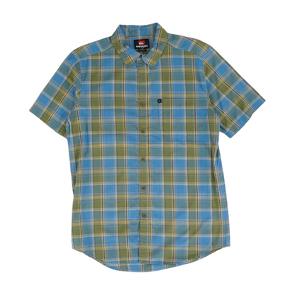 Blue Plaid Short Sleeve Button Down