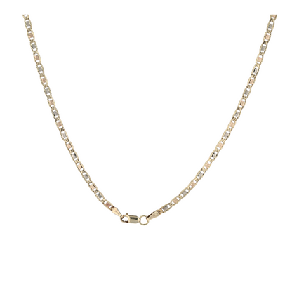 10K Tri-Tone Gold Chain Necklace