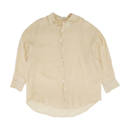 Beige Long Sleeve Button Down