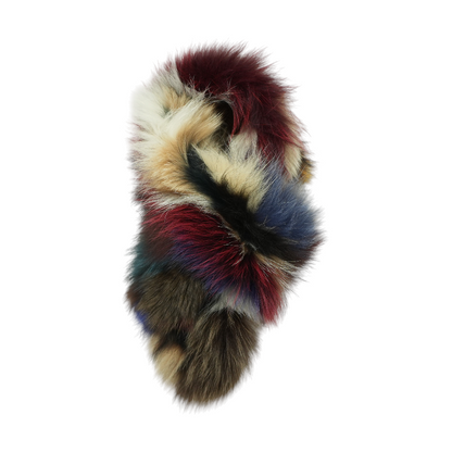 Multi Striped Fur Scarf