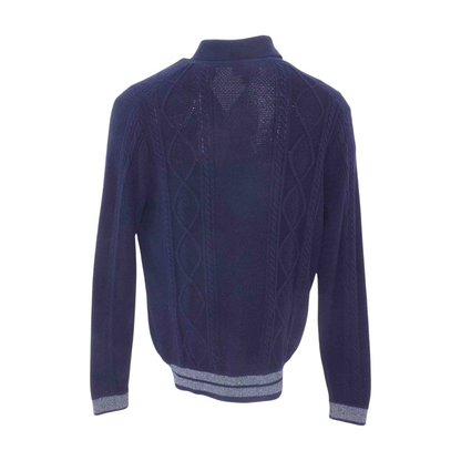 Navy Solid Cardigan Sweater