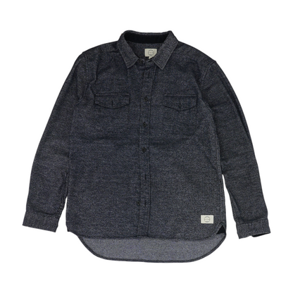 Navy Solid Flannel Button Down